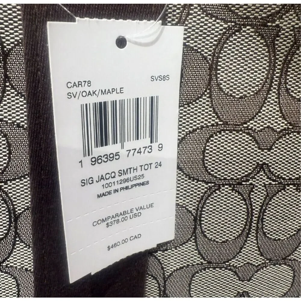 🔥🎁New! Coach Smith Tote 24 Handbag In Sig Jacquard Msrp:$378.00